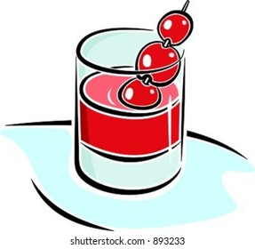 Bebida de jugo fresco.Ilustración vectorial