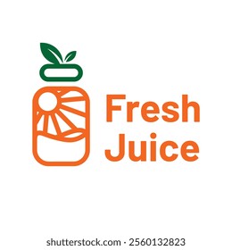 fresh juice flat minimalist logo design