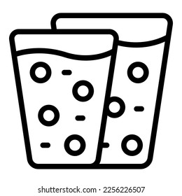 Fresh juice glass icon outline vector. Natural diet. Summer label