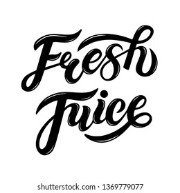 Fresh Juice Hand Drawn Lettering Vector Stock Vector (Royalty Free ...