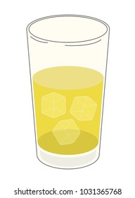 fresh juice with ice cubes