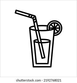 Frischsaftsymbol, Saft und Orange, Vektorgrafik auf weißem Hintergrund