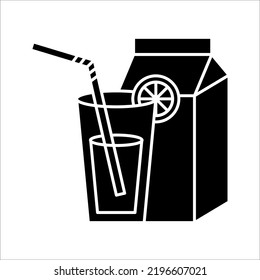 fresh juice icon, juice and orange, vector illustration on white background