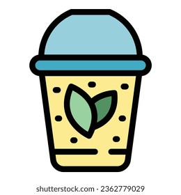 Fresh juice icon outline vector. Run program. Mobil calorie color flat