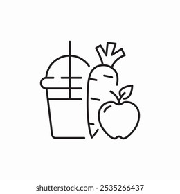 vetor de sinal de ícone de suco fresco