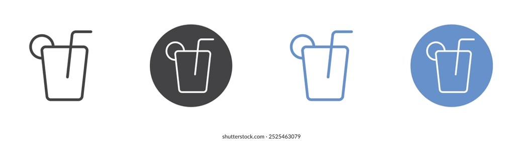 Icono de jugo fresco Símbolo de arte de contorno delgado