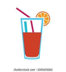 Fresh Juice Icon, Vector Cold Tropical Juice