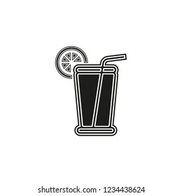 fresh juice icon, vector cold tropical juice