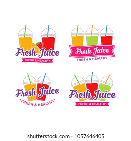 Fresh Juice Logo Design Vector Set