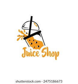 Fresh Juice Logo Designs Vorlage, Orangensaft Logo Vorlage