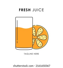 Fresh juice logo with flat style