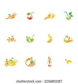 Fresh juice logo set images illustration design