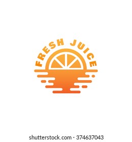 Fresh juice logo template design. Vector illustration.