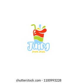 Fresh juice logo template. Fresh drink logo template