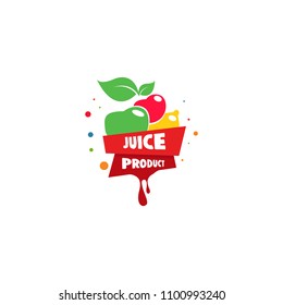 Fresh juice logo template. Fresh drink logo template