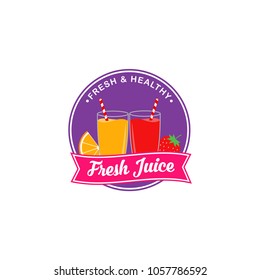 Fresh Juice Logo Vector with Badge Design