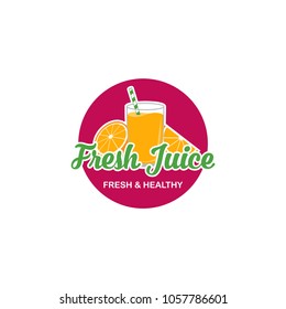 Fresh Juice Logo Vector with Badge Design