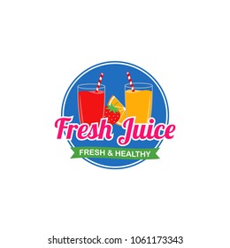Fresh Juice Logo Vector with Badge Design