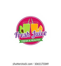Fresh Juice Logo Vector with Badge Design