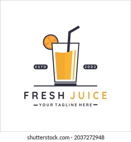 fresh juice logo vector illustration template icon design. smoothie orange drink beverage icon logo concept for business bar or cafe