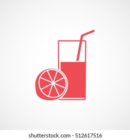 Fresh Juice Red Flat Icon On White Background