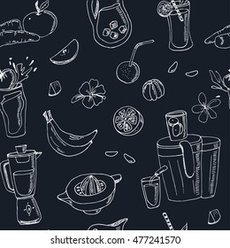 Fresh Juice seamless pattern.. Vintage illustration for design menus, recipes and packages product