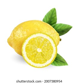 Fresh juice with a slice of lemon, a refreshing summer drink with ice. Healthy vitamin cocktail, lemonade.
