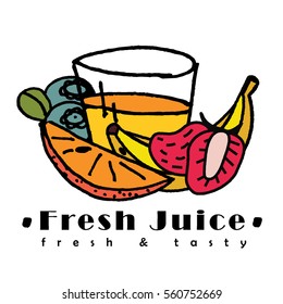fresh juice or smoothie logotype