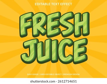 Fresh juice text effect typography font style template cute cartoon style for business logo and brand