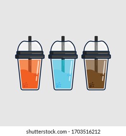 Fresh Juice with Three Color. Flat Design illustration Vector. eps10