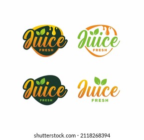 Fresh juice typography logo template, juice logo vector, juice lettering logo