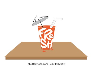 fresh juice vector art orange