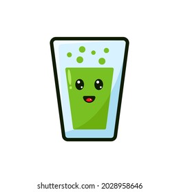 Fresh juice vector. Happy face character. Illustration of children's menu