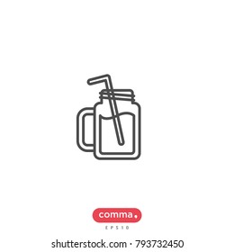 Fresh juice vector icon, cocktail symbol.