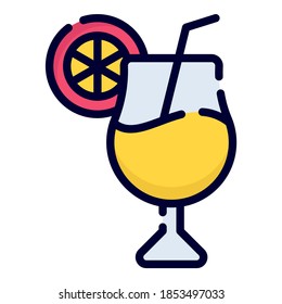 fresh juice vector icon. colored outline style for Web and Mobile.