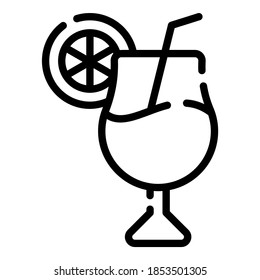 fresh juice vector icon thin line style for Web and Mobile.