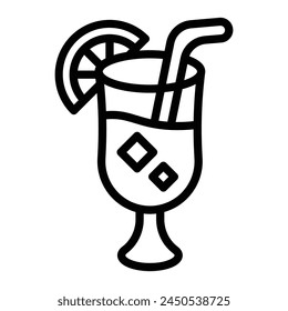 Fresh Juice Vector Line icon Design