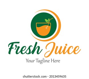 Fresh Juice Vector Logo Design Concept 