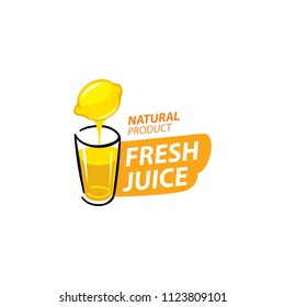 Fresh juice vector logo isolated on white background