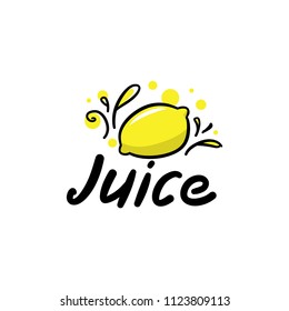 Fresh juice vector logo isolated on white background