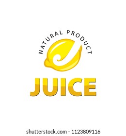 Fresh juice vector logo isolated on white background
