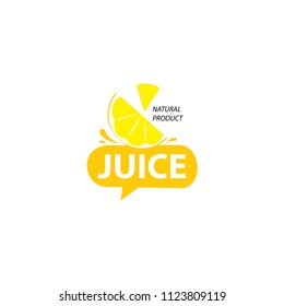 Fresh juice vector logo isolated on white background