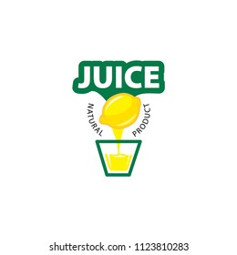 Fresh juice vector logo isolated on white background