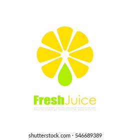 Fresh juice vector logo isolated on white background