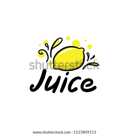 Fresh juice vector logo isolated on white background