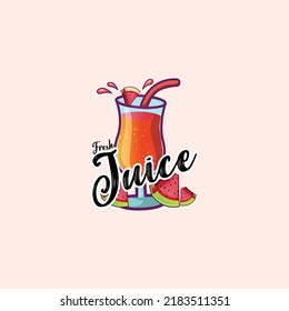 Fresh juice vector mascot logo template.