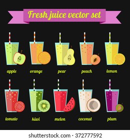 Fresh juice vector set