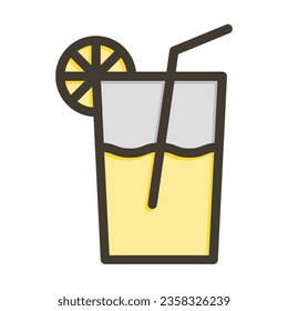 Fresh Juice Vector Thick Line Filled Colors Icon For Personal And Commercial Use.
