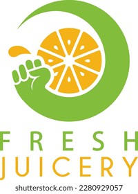 fresh juicery logo design vector
