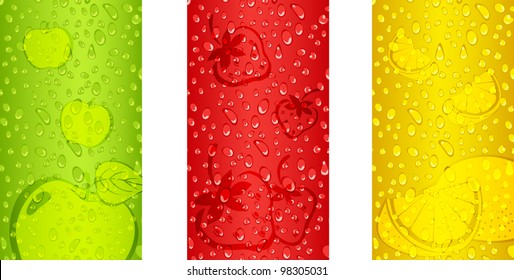 Fresh Juicy fruits background designs